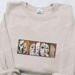 Spook-tacular Horror Film Box Sweatshirt Characters Hoodie & Halloween Shirt: Embroidered Delight