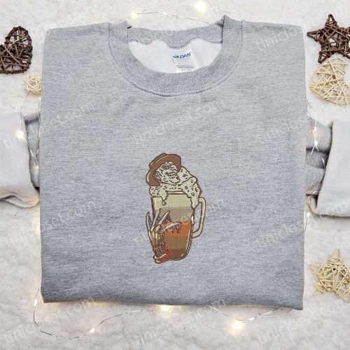 Halloween Horror Latte Embroidered Shirt: Best Family Gifts