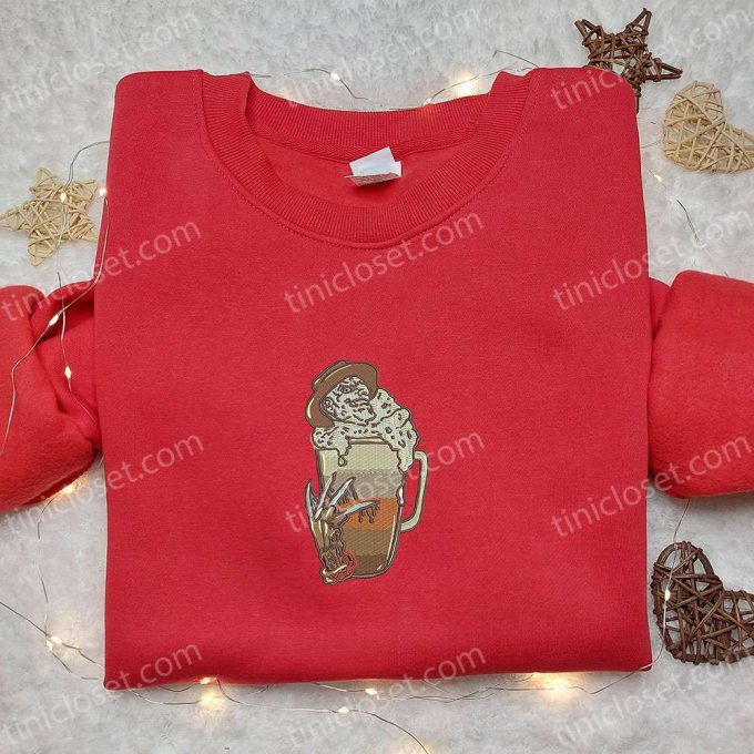 Halloween Horror Latte Embroidered Shirt: Best Family Gifts