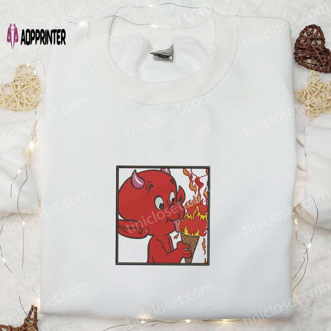 Hot Stuff Devil Embroidered Shirt: Cool Halloween Gift for Lovers