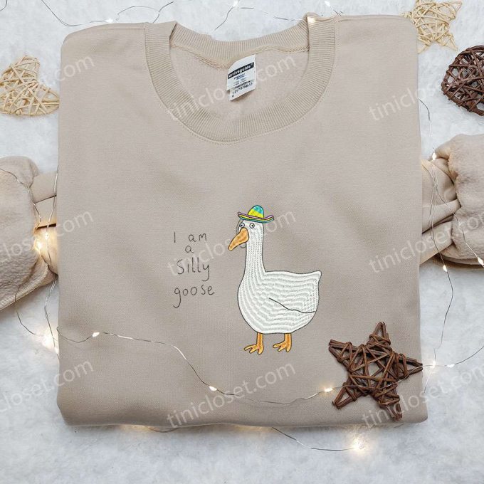 I am a Silly Goose Embroidered Shirt – Funny Animal Design for a Playful Look