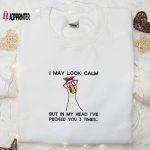 I May Look Calm Silly Goose Embroidered Shirt – Funny Animal Design