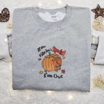 Spooky Vibes? Get Out with Our Pumpkin Embroidered Shirt! Funny & Cool Halloween Attire