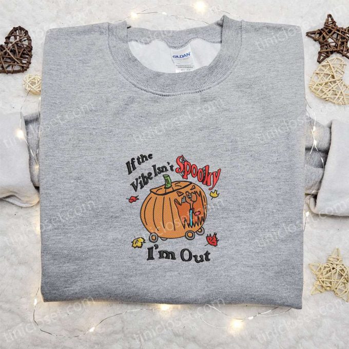 Spooky Vibes? Get Out with Our Pumpkin Embroidered Shirt! Funny & Cool Halloween Attire