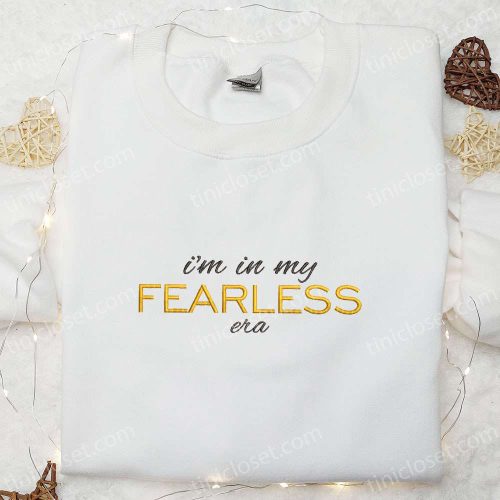 Stylish Fearless Era Embroidered Shirt & Celebrity Hoodie: Perfect Music Gift for Fans