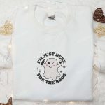 Adorable Halloween Embroidered Shirt: Perfect Gift for Halloween Lovers – Im Just Here For The Boos