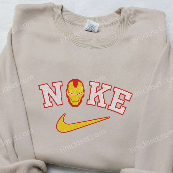 Marvel Iron Man Nike Embroidered Shirt Hoodie & Sweatshirt: Nike Inspired Collection