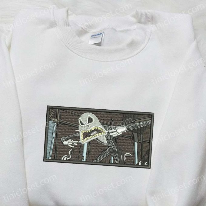 Spooky Style: Jack Skellington Embroidered Shirt – Halloween Horror Movie Characters – Cool Halloween Attire