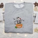 Spooky Jack Skellington Halloween Pumpkin Embroidered Sweatshirt: Nightmare Before Christmas Hoodie & Shirt