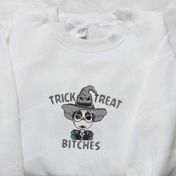 Jack Skellington x Harry Potter Trick Treat Embroidered Shirt: Funny & Spirit Halloween Tee