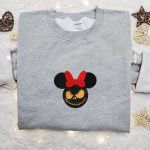 Jack Skellington x Minnie Mouse Embroidered Shirt: Disney Halloween Funny Tee