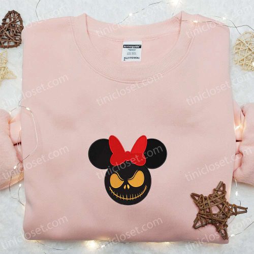 Jack Skellington x Minnie Mouse Embroidered Shirt – Funny Disney Halloween Tee