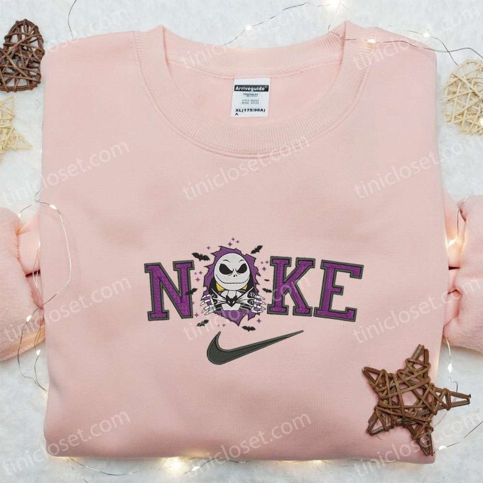 Nike x Jack Skellington Embroidered Hoodie & T-shirt: The Nightmare Before Christmas Characters Nike Inspired Sweatshirt