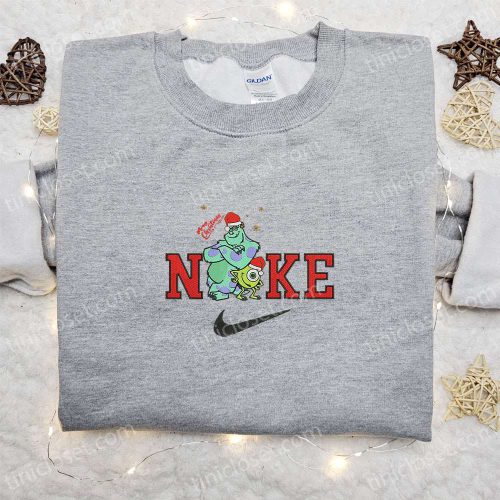 Disney x Nike Embroidered Christmas Sweatshirt: James P Sullivan Mike Wazowski Merry Characters Best Gift