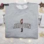 Jason Voorhees Knife Embroidered Hoodie: Horror Characters Sweatshirt for Halloween Lovers