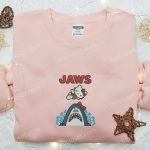 Cute Jaws Kitty Embroidered Shirt: Perfect Halloween Gift for Daughter