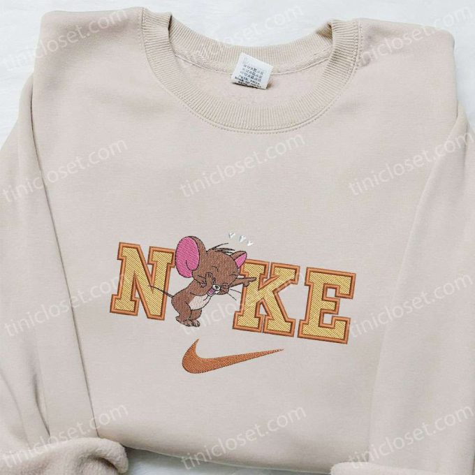 Jerry Heart x Nike Cartoon Embroidered Shirt: Tom and Jerry Inspired Nike Shirt