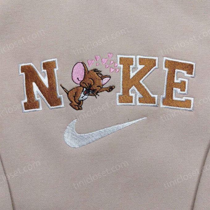 Stylish Jerry Nike Embroidered Shirt – Trendy Nike & Cartoon Designs