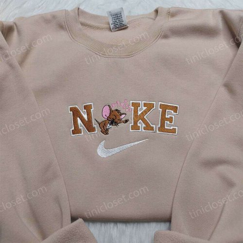 Stylish Jerry Nike Embroidered Shirt – Trendy Nike & Cartoon Designs