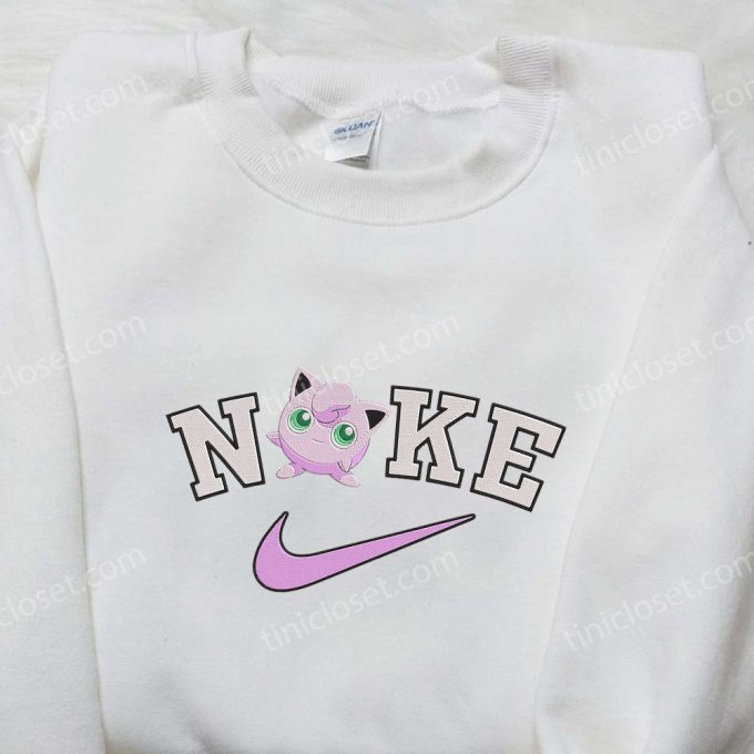 Jigglypuff Nike Embroidered Shirt Pokemon Sweatshirt Custom Nike Shirt