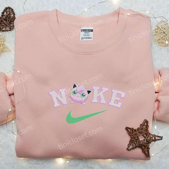 Jigglypuff x Nike Anime Embroidered Hoodie Pokemon & Nike Inspired Shirt