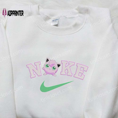 Jigglypuff x Nike Anime Embroidered Hoodie Pokemon & Nike Inspired Shirt