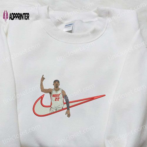 Jimmy Butler x Swoosh NBA Embroidered Sweatshirt: Nike Inspired Celebrity Shirt