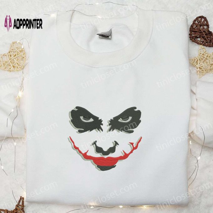 Joker Silhouette Embroidered Shirt Scary Halloween Gift – Best Halloween Apparel