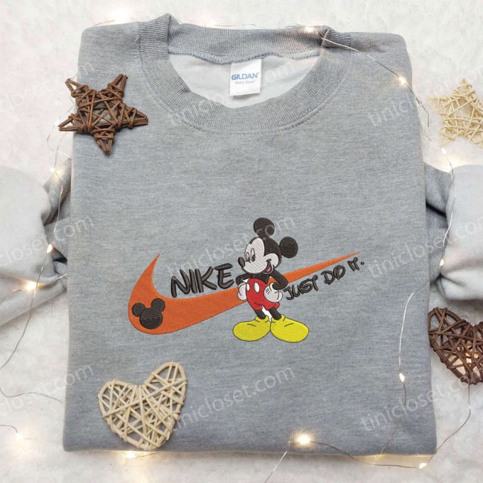 Just Do It Nike Mickey Mouse Shirt & Disney Hoodie: Inspired Family Embroidered Apparel