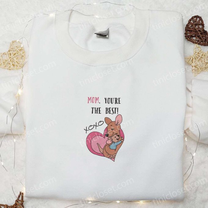 Disney Characters Embroidered Hoodie & Kanga Mom Shirt: Best Mother s Day Gift