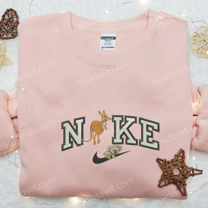 Kangaroo with Koala x Nike Embroidered Shirt: Animal-Inspired Nike-Infused Design