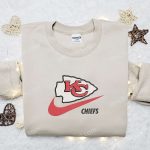 Kansas City Chiefs x Nike Swoosh Shirt & Hoodie: NFL Sports Embroidered Gear Perfect Gift Idea