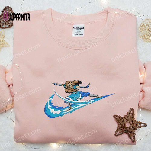 Katara x Nike Swoosh Anime Embroidered Sweatshirt: Avatar & Nike Inspired Shirt