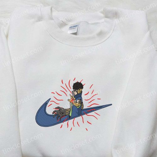 Kawaki x Nike Swoosh Anime Embroidered Shirt – Naruto Inspired Nike Inspired Trendy Design