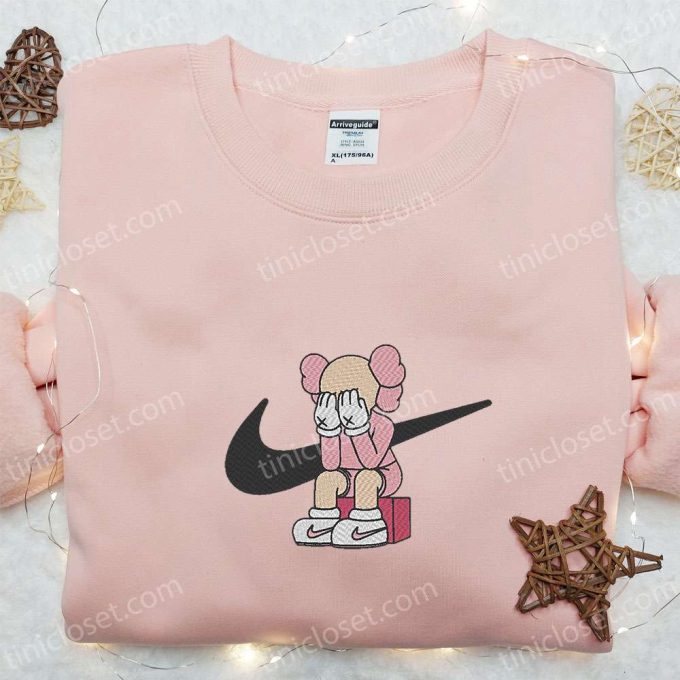 Kaws x Nike Swoosh Anime Sweatshirt: Best Nike Inspired Embroidered Shirt for Gift Ideas