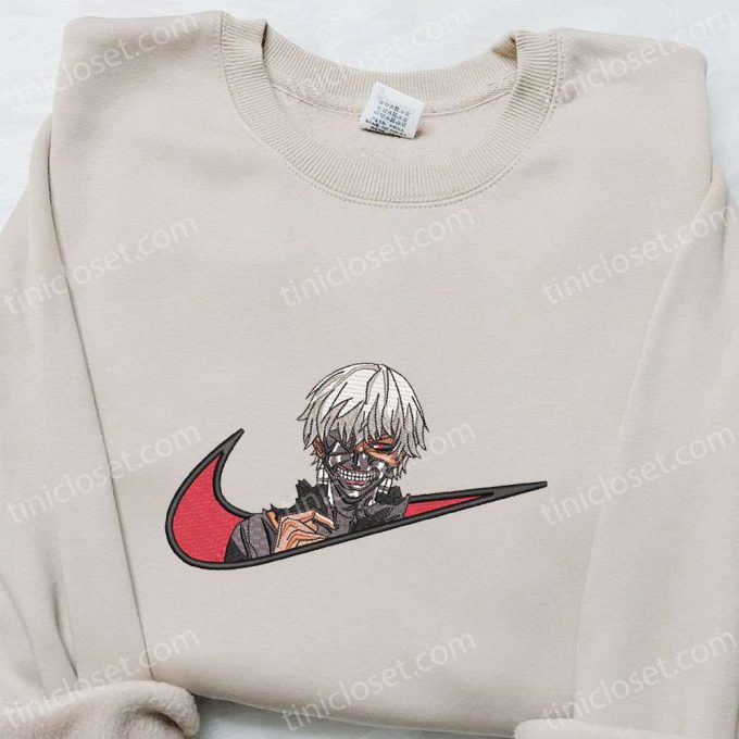 Ken Kaneki x Nike Swoosh Anime Embroidered Sweatshirt: Tokyo Ghoul Shirt Nike Inspired