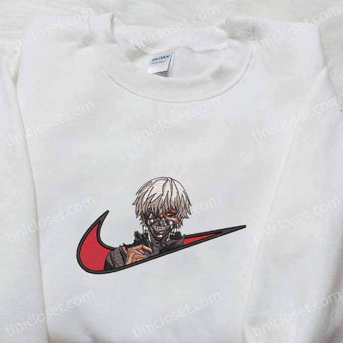 Ken Kaneki x Nike Swoosh Anime Embroidered Sweatshirt: Tokyo Ghoul Shirt Nike Inspired