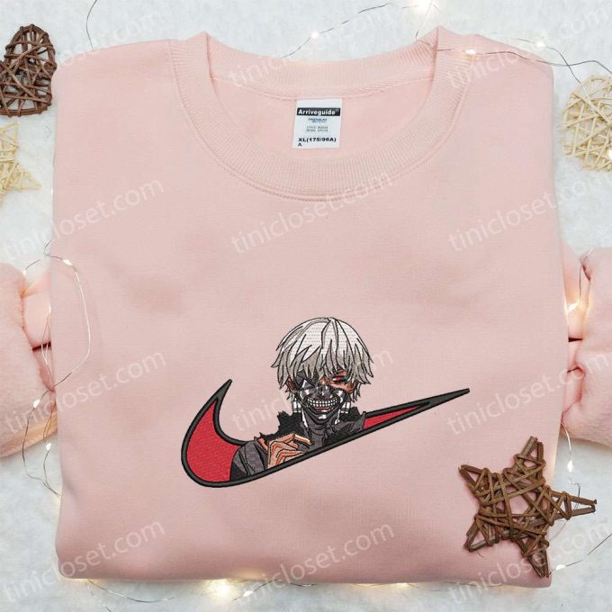 Ken Kaneki x Nike Swoosh Anime Embroidered Sweatshirt: Tokyo Ghoul Shirt Nike Inspired