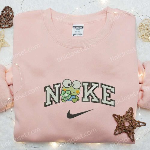 Keroppi Flower x Nike Embroidered Sweatshirt: Cartoon & Nike Inspired Shirt