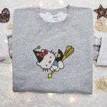 Kitty Witch Embroidered Sweatshirt Halloween Hoodie & T-shirt: Adorable Spirit Halloween Apparel