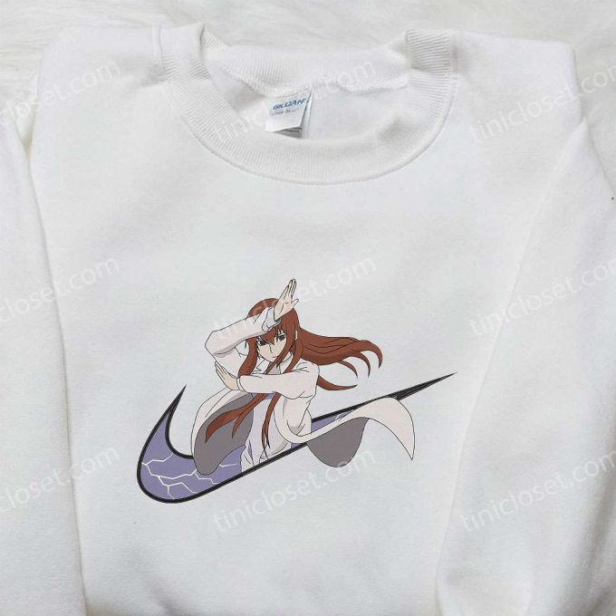 Anime Embroidered Hoodie & Shirts: Kurisu Makise x Nike Swoosh & Steins Gate Inspired Apparel