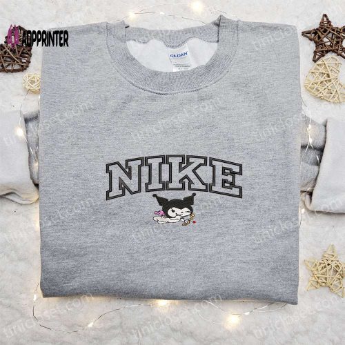 Kuromi x Nike Cartoon Sweatshirt Hello Kitty Shirt Nike Inspired Embroidery