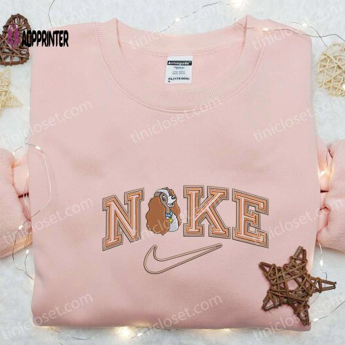 Stylish Lady x Nike Cartoon Embroidered Shirt – Nike Inspired T-shirt Perfect Family Gift