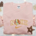 Lady x Nike Cartoon Embroidered Sweatshirt: Disney Characters & Nike Inspired Shirt