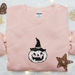 Spooky & Hilarious: Laughing Halloween Pumpkin Embroidered Shirt – Perfect for Funny & Cool Halloween Looks!