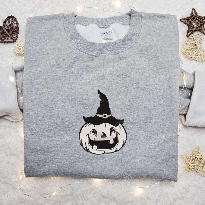 Spooky & Hilarious: Laughing Halloween Pumpkin Embroidered Shirt – Perfect for Funny & Cool Halloween Looks!