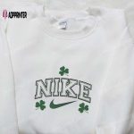 Leaves x Nike Embroidered Shirt Patrick s Day Sweatshirt Custom Hoodie – Trendy & Unique Embroidered Apparel