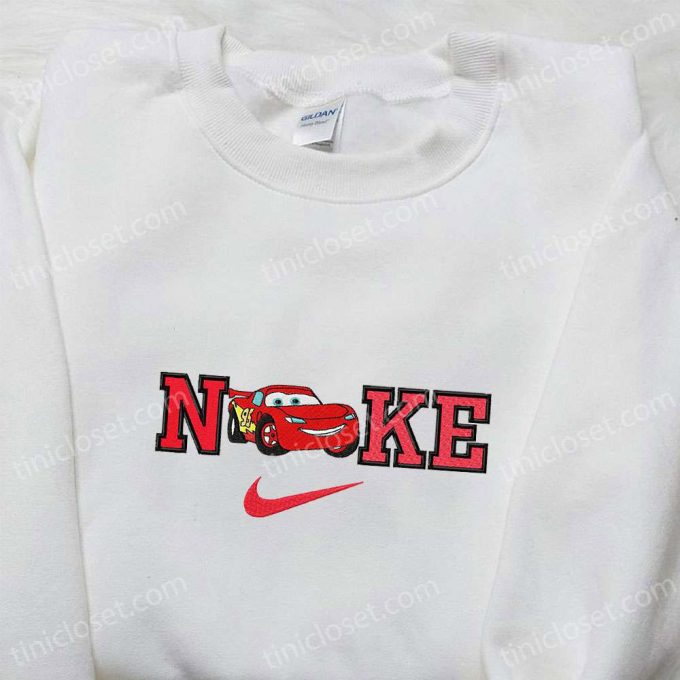 Lightning McQueen x Nike Cartoon Embroidered Sweatshirt – Disney Car Shirt