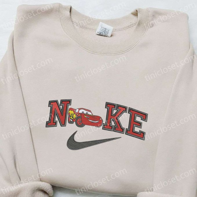 Disney Characters Embroidered Sweatshirt Lightning Mcqueen x Nike Nike Inspired Shirt