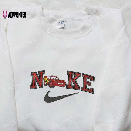 Disney Characters Embroidered Sweatshirt Lightning Mcqueen x Nike Nike Inspired Shirt